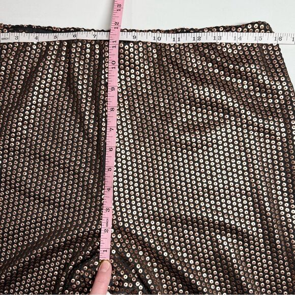 NWT ASOS Glamorous Petite High Rise Flare Pants Matte Brown Sequin US 12 Petite - Picture 10 of 11